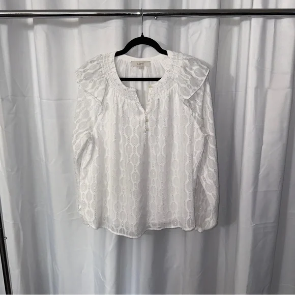 LOFT White Lace Blouse #215 - Picture 1 of 5